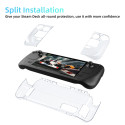 PGTech GP-806 Transparent PC Hard Back Case for Steam Deck Game Console Split Protective Cover Crystal Shell