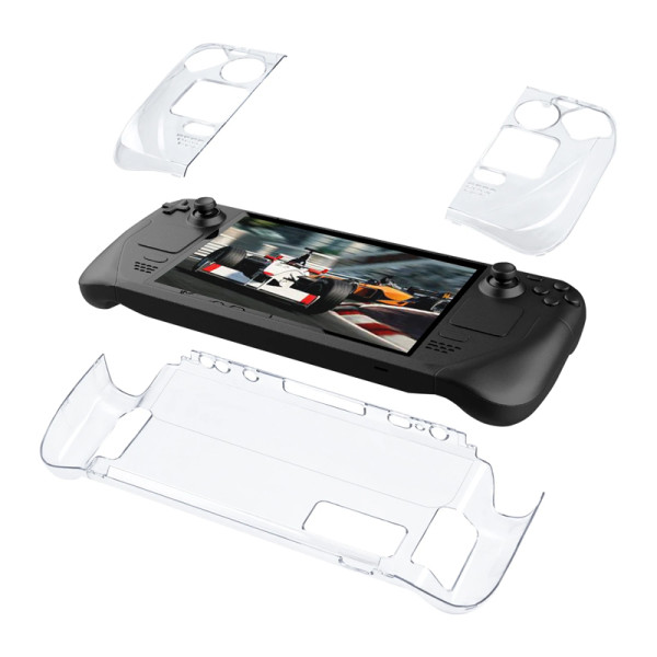 PGTech GP-806 Transparent PC Hard Back Case for Steam Deck Game Console Split Protective Cover Crystal Shell
