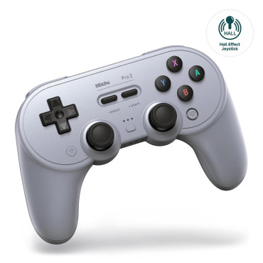 8Bitdo Pro 2 Bluetooth Controller for Switch, Hall Effect Joystick Update, Wireless Gaming Controller Gray 8Bitdo Pro 2 Bluetooth Controller for Switch, Hall Effect Joystick Update, Wireless Gaming Controller Gray