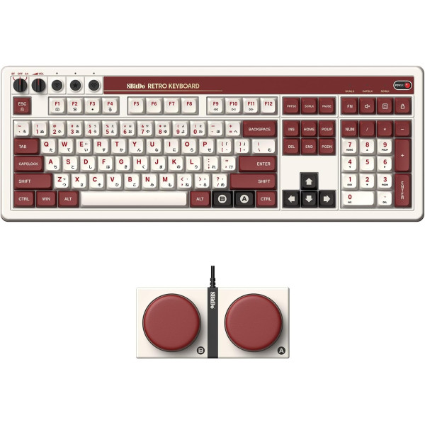 8BitDo Retro 108 Mechanical Keyboard with 108 Keys and Integrated Numpad Fami Edition