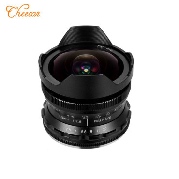 Cheecar 7.5mm Fisheye Wide Angle Macro F2.8 APS-C Manual Fixed Lens