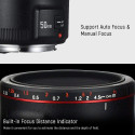 Yongnuo YN50mm F1.8 Mark 2 Standard Prime AF-MF Lens Large Aperture Auto Focus Lens For Canon EF Mount Rebel DSLR Camera