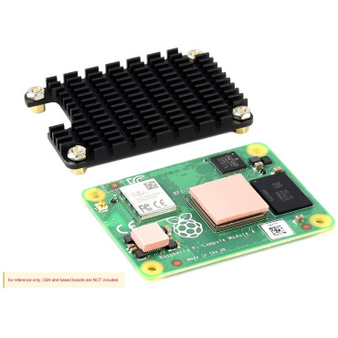 Dedicated Aluminum Heatsink for Raspberry Pi Compute Module 4 (CM4), Notched for Antenna