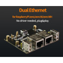 McuZone Dual Ethernet and USB Extension Board for Raspberry Zero-Zero W, Zero 2W