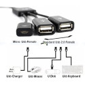 3 in 1 USB OTG Cable Adapter,3 in 1 Micro USB HUB Adaptor with Power 3-Port Charging OTG Host Cable