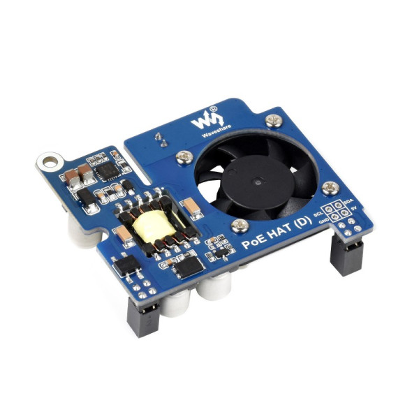WaveShare Power Over Ethernet HAT (D) for Raspberry Pi 3B+/4B, 802.3af-Compliant, Official Case Compatible