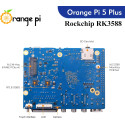 Orange Pi 5 Plus Rockchip RK3588 8 Core 64 Bit Single Board Computer, 2.4GHz Frequency 8K Video Decoding