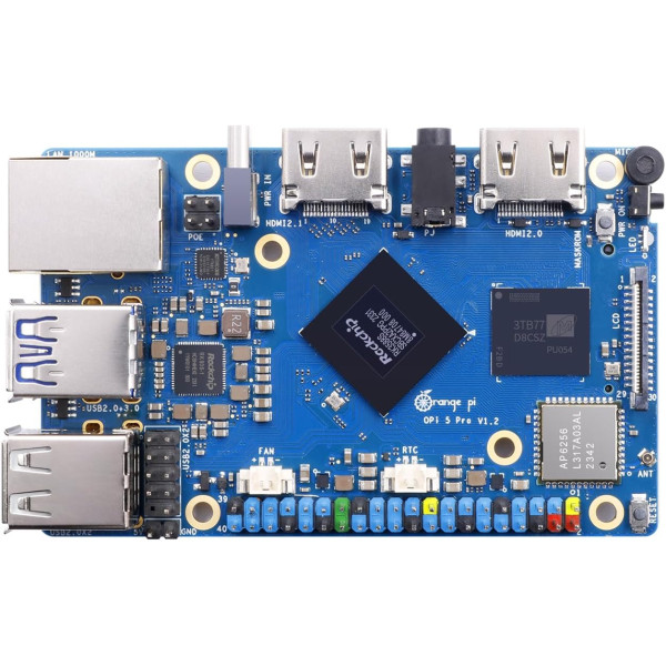 Orange Pi 5 Pro LPDDR5 8 Core 64 Bit RK3588S 8K Video Decoding 2.4GHz Frequency WiFi Bluetooth Single Board Computer